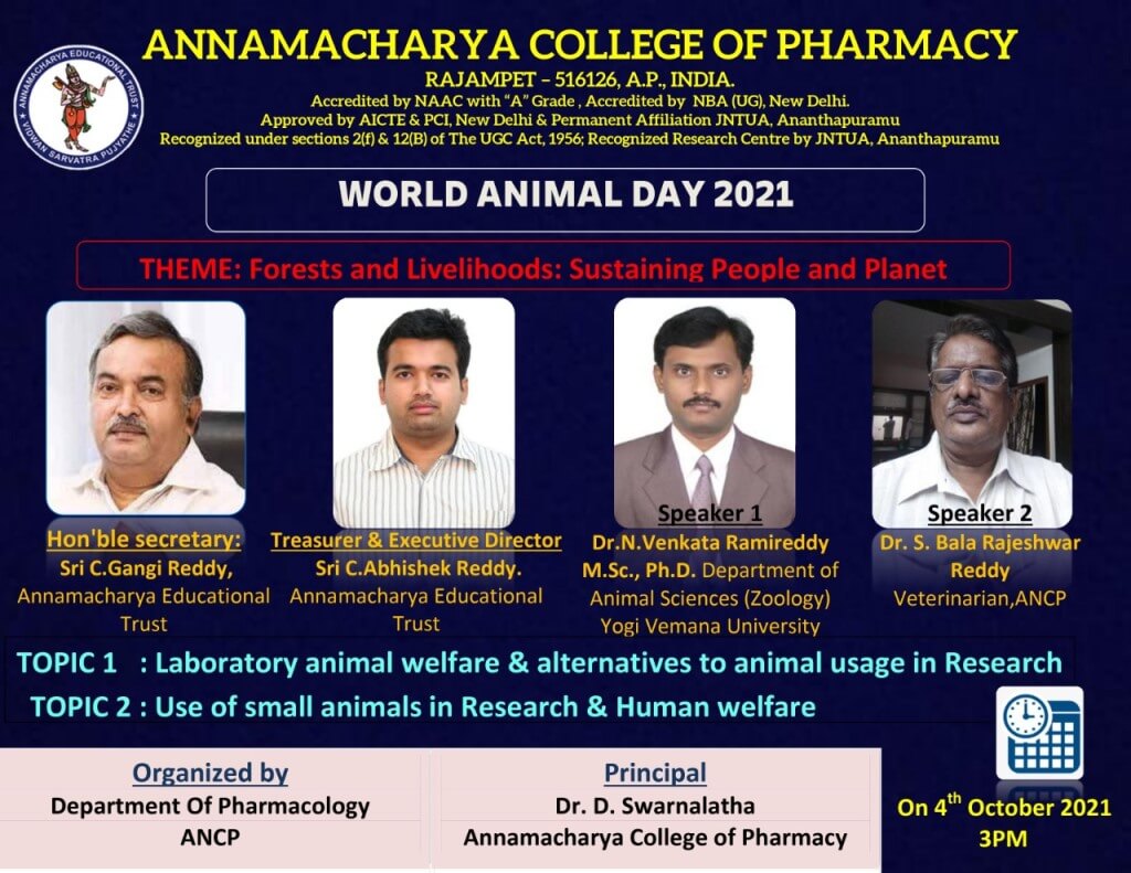 Webinar on *LABORATORY ANIMAL WELFARE AND ALTERNATIVES TO ANIMAL USAGE IN RESEARCH*